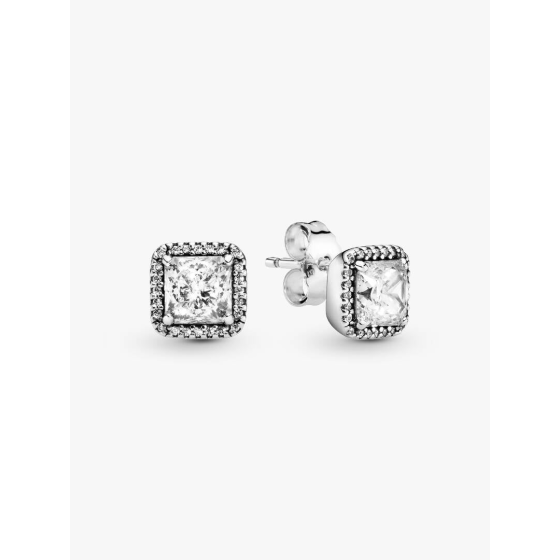 PANDORA Square Sparkle Halo Stud Earrings