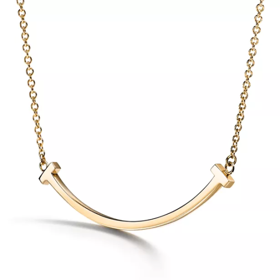 Tiffany T Smile Pendant in Yellow Gold, Small