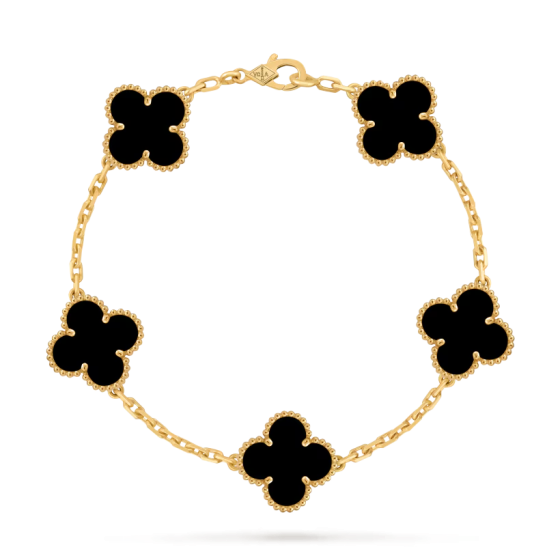 Van Cleef & Arpels  Vintage Alhambra bracelet, 5 motifs Onyx