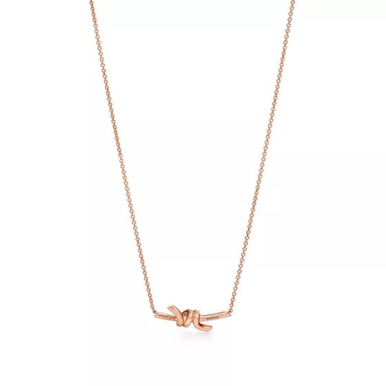 Tiffany & Co.  Tiffany Knot Small Pendant in Rose Gold with Diamonds