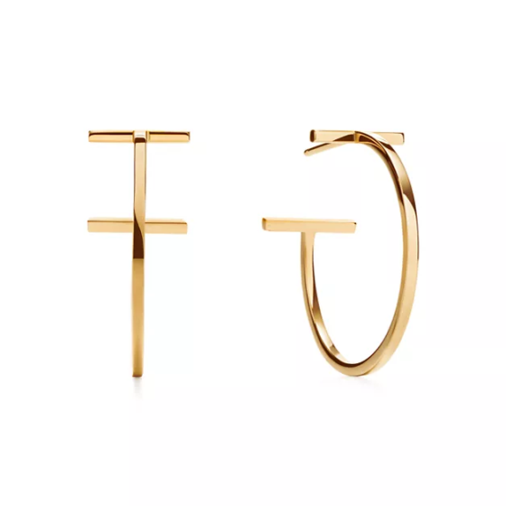 Tiffany & Co. Tiffany T Hoop Earrings in Yellow Gold