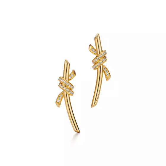 Tiffany & Co. Tiffany Knot Earrings in Yellow Gold with Diamonds