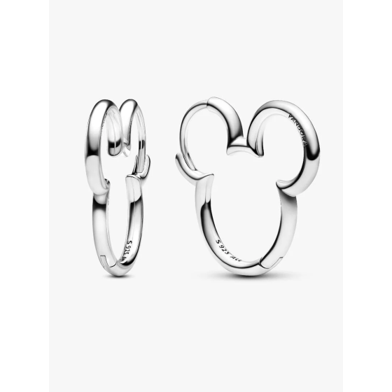 PANDORA Disney Mickey Mouse Silhouette Hoop Earrings