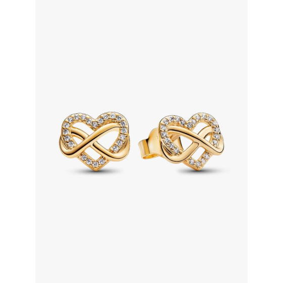PANDORA Sparkling Infinity Heart Stud Earrings